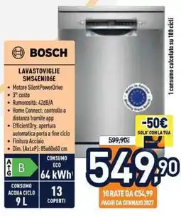 Unieuro Bosch lavastoviglie SMS4ENI06E offerta