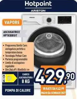 Unieuro Asciugatrice Hotpoint Ariston offerta