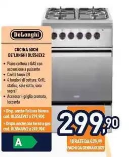 Unieuro Cucina 50cm DeLonghi DL554EX2 offerta