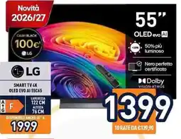 Unieuro LG SMART TV 4K OLED EVO AI 55C65 offerta