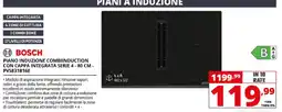 Comet Bosch Piano induzione combiinduction con cappa integrata serie 4 offerta
