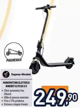 Unieuro Segway-Ninebot Monopattino Elettrico Ninebot E2 Plus E II offerta