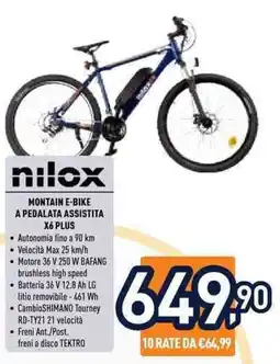 Unieuro NiloX mountain e-bike a pedalata assistita X6 Plus offerta