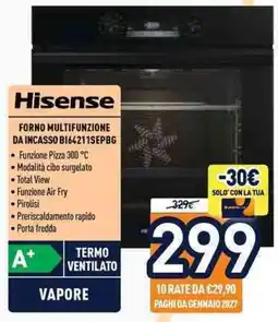Unieuro Hisense forno multifunzione da incasso offerta