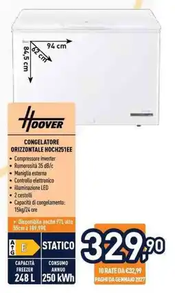 Unieuro Congelatore orizzontale Hoover offerta