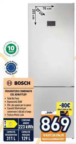 Unieuro Frigorifero combinato Bosch offerta