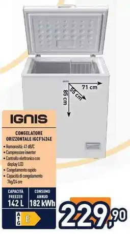 Unieuro Congelatore orizzontale Ignis offerta
