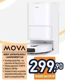 Unieuro Mova robot aspirapolvere e lavapavimenti E40 offerta