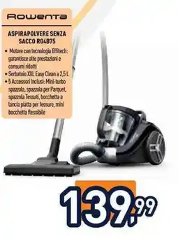 Unieuro Rowenta Aspirapolvere senza sacco R04B75 offerta