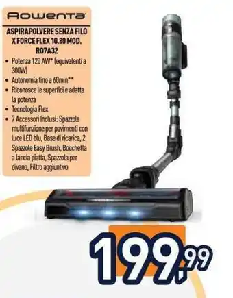 Unieuro Rowenta Aspirapolvere Senza Filo X Force Flex offerta