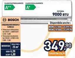Unieuro Bosch Condizionatore monosplit offerta