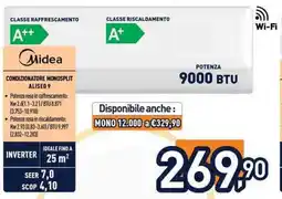 Unieuro Midea condizionatore monosplit aliseo 9 offerta