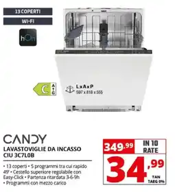 Comet Candy lavastoviglie da incasso offerta