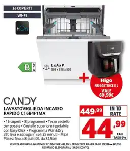 Comet Candy lavastoviglie da incasso Rapidó CI 6B4F1MA offerta