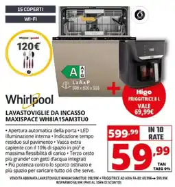 Comet Whirlpool lavastoviglie da incasso maxispace offerta