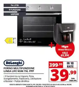 Comet DeLonghi forno multifunzione linea life nsm 7xl ppp offerta