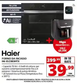 Comet Haier forno da incasso H6 ID23B3HTX offerta