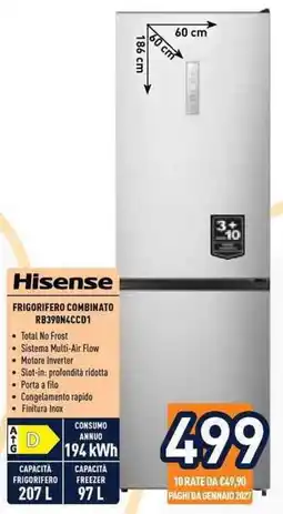Unieuro Hisense Frigorifero Combinato RB390N4CCD1 offerta