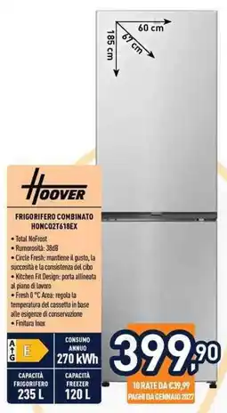 Unieuro Frigorifero combinato Hoover offerta