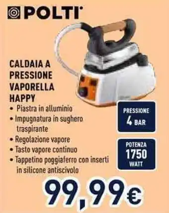 Polti caldaia a pressione vaporella happy