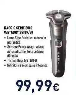 Unieuro Rasoio serie 5000 Wet&Dry offerta