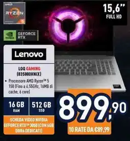 Unieuro Lenovo LOQ GAMING offerta