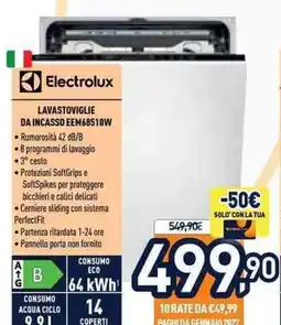 Unieuro Electrolux lavastoviglie da incasso EEM68510W offerta