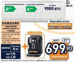 Unieuro Samsung condizionatore Windfree Comfort S2 offerta
