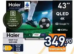 Unieuro Haier SMART TV 4K QLED 43S80 offerta