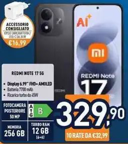 Unieuro Redmi Note 17 5G offerta