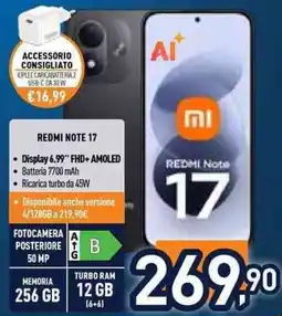 Unieuro Redmi Note 17 offerta
