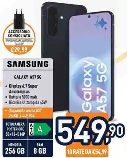 Unieuro Samsung Galaxy A57 5G offerta