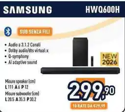 Unieuro Samsung Sub senza fili offerta