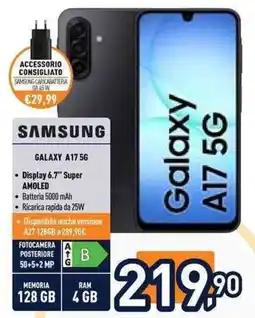 Unieuro Samsung Galaxy A17 5G offerta