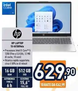 Unieuro Hp laptop 15-fd1009nlx offerta