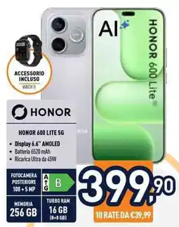 Unieuro Honor 600 Lite 5G offerta