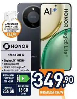Unieuro Honor Magic 8 Lite 5G offerta