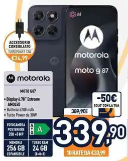 Unieuro motorola moto G87 offerta