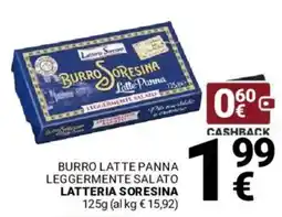 Supermercati Gulliver Burro latte panna leggermente salato Latteria Sorensina offerta