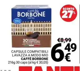 Supermercati Gulliver Capsule compatibili Lavazza a modo mio Caffè Borbone offerta