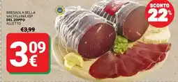 Supermercati Gulliver Bresaola della Valtellina IGP del Zoppo Alletto offerta