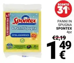 Supermercati Gulliver Panni in spugna Spontex offerta
