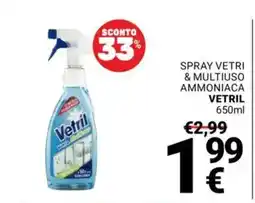Supermercati Gulliver Spray vetri & multiuso ammoniaca Vetril offerta
