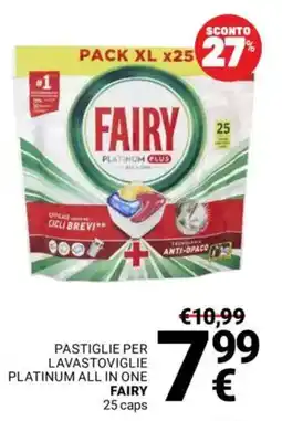 Supermercati Gulliver Pastiglie per lavastoviglie Platinum All in One Fairy offerta
