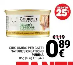 Supermercati Gulliver Cibo umido per gatti nature's creations Purina offerta