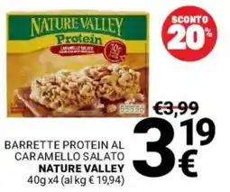 Supermercati Gulliver Barrette protein al caramello salato Nature Valley offerta