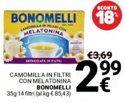 Supermercati Gulliver Camomilla in filtri con melatonina Bonomelli offerta