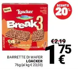 Supermercati Gulliver Barrette di wafer Loacker offerta