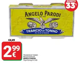 Supermercati Gulliver Trancio di tonno in olio d'oliva Angelo Parodi offerta