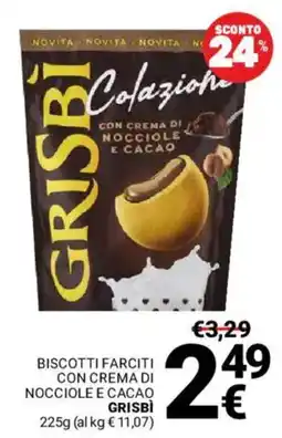 Supermercati Gulliver Biscotti farciti con crema di nocciole e cacao Grisbi offerta